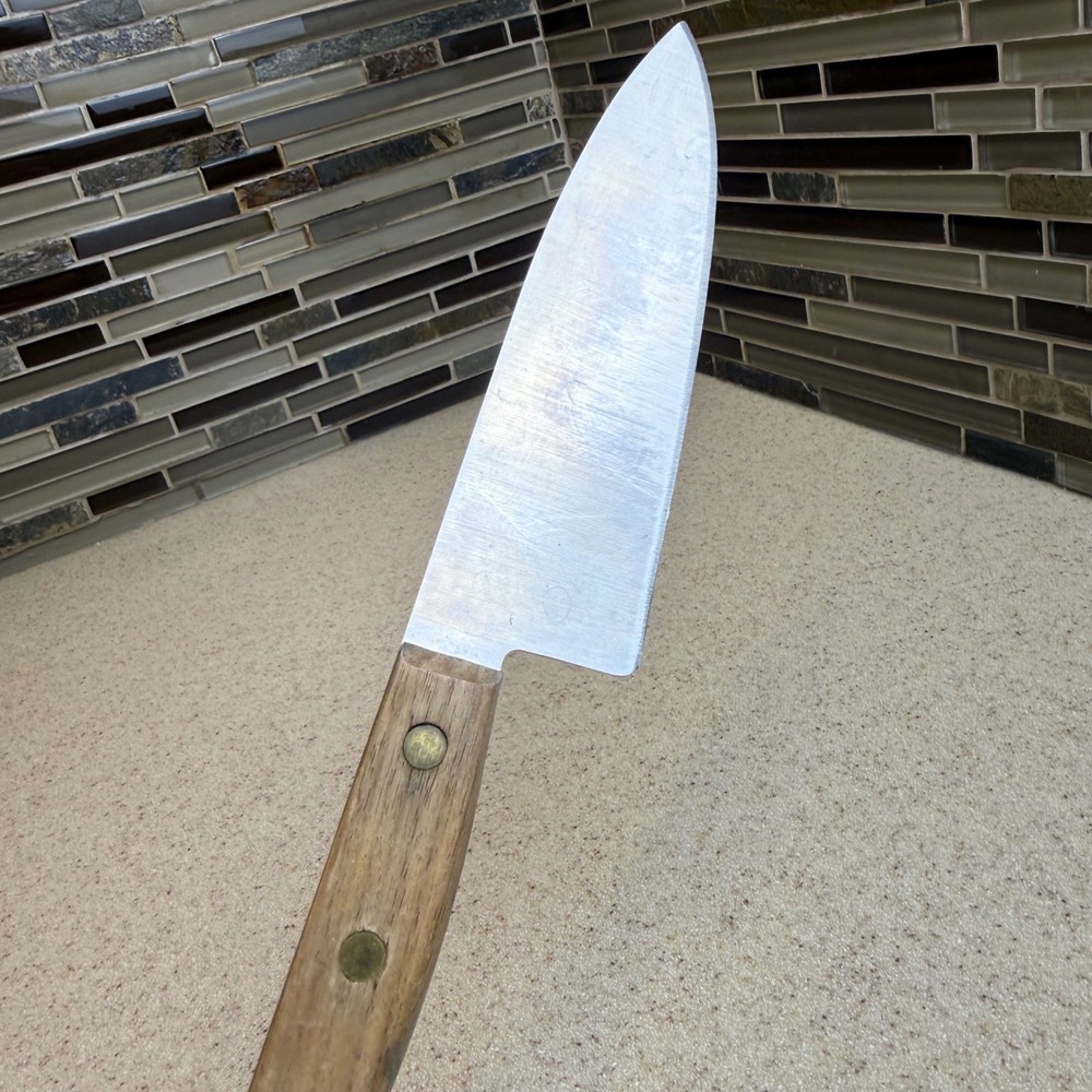 Vintage Chicago Cutlery 41S Chef Knife 6" Stainless Blade Full Tang Wood Handle
